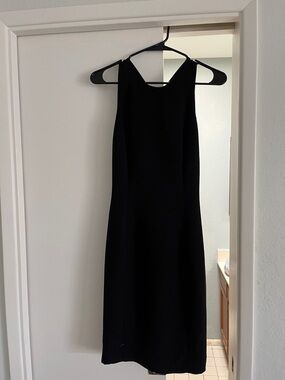 Black Sleeveless Knee Length
